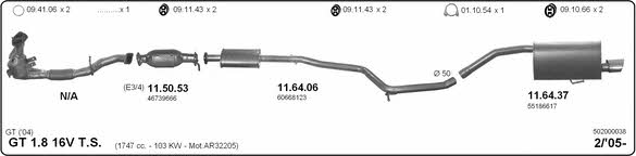  502000038 Система випуску відпрацьованих газів 502000038: Купити в Україні - Добра ціна на EXIST.UA!