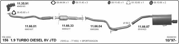  502000163 Система випуску відпрацьованих газів 502000163: Купити в Україні - Добра ціна на EXIST.UA!