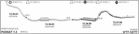  587000225 Система випуску відпрацьованих газів 587000225: Купити в Україні - Добра ціна на EXIST.UA!
