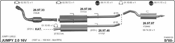 514000120 Система випуску відпрацьованих газів 514000120: Купити в Україні - Добра ціна на EXIST.UA!