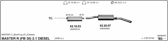 Imasaf 566000070 Система випуску відпрацьованих газів 566000070: Приваблива ціна - Купити в Україні на EXIST.UA!