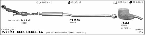  586000031 Система випуску відпрацьованих газів 586000031: Купити в Україні - Добра ціна на EXIST.UA!