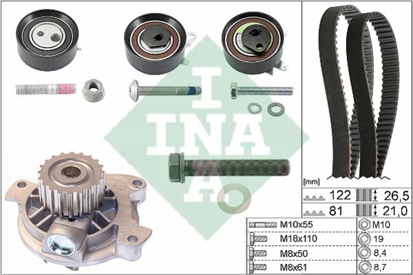 INA 530 0484 30 Ремінь ГРМ, комплект з водяним насосом 530048430: Купити в Україні - Добра ціна на EXIST.UA!