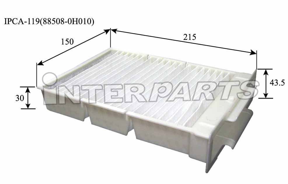 Interparts filter IPCA-119 Фільтр салону IPCA119: Купити в Україні - Добра ціна на EXIST.UA!