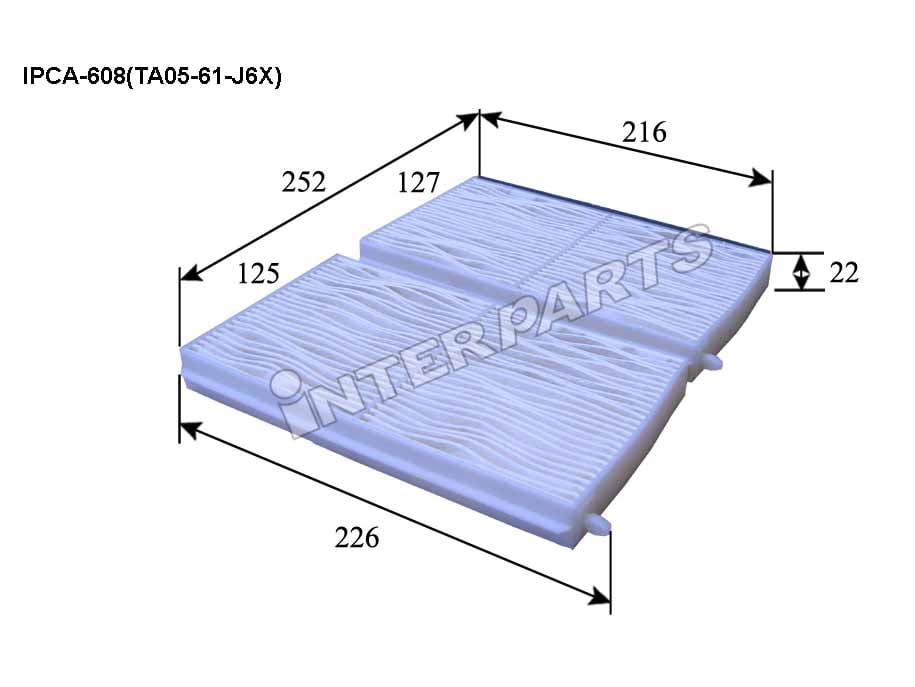 Interparts filter IPCA-608 Фільтр салону IPCA608: Приваблива ціна - Купити в Україні на EXIST.UA! IPCA608 Interparts filter Фільтр салону