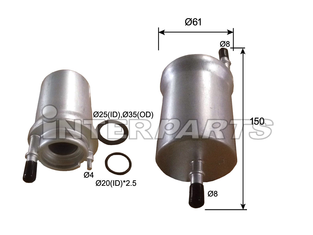 Interparts filter IPUF-509 Фільтр палива IPUF509: Купити в Україні - Добра ціна на EXIST.UA!
