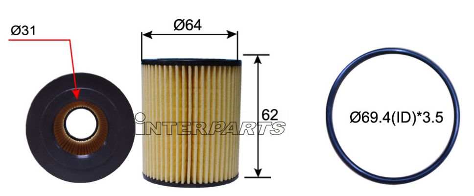 Interparts filter IPEO-745 Фільтр масляний IPEO745: Купити в Україні - Добра ціна на EXIST.UA!