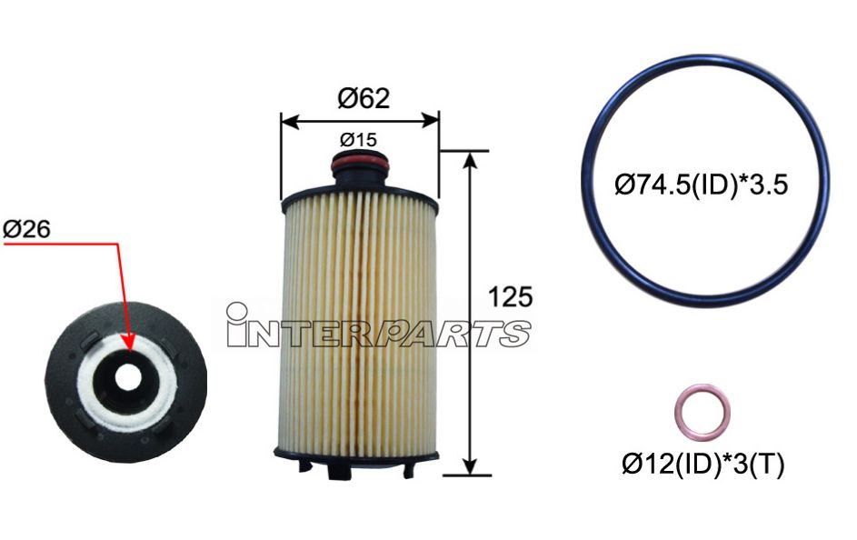 Interparts filter IPEO-838 Фільтр масляний IPEO838: Купити в Україні - Добра ціна на EXIST.UA!
