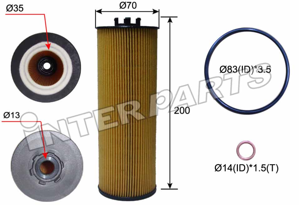 Interparts filter IPEO-705 Фільтр масляний IPEO705: Купити в Україні - Добра ціна на EXIST.UA!