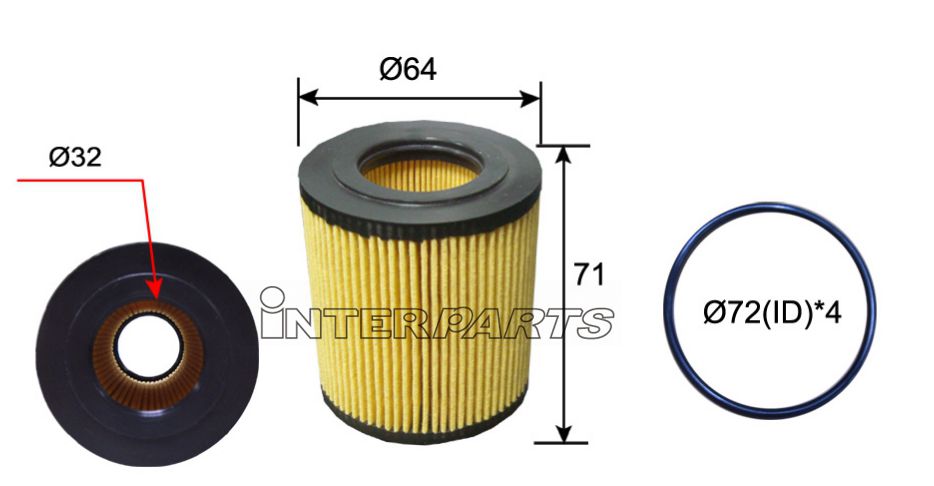 Interparts filter IPEO-853 Фільтр масляний IPEO853: Купити в Україні - Добра ціна на EXIST.UA!
