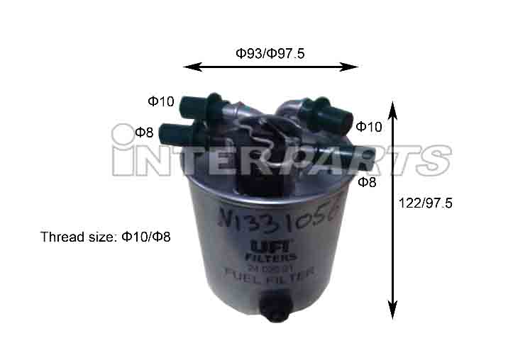 Interparts filter IPF-229TV Фільтр палива IPF229TV: Приваблива ціна - Купити в Україні на EXIST.UA!