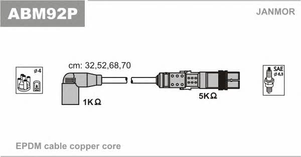 Janmor ABM92P Дроти високовольтні, комплект ABM92P: Купити в Україні - Добра ціна на EXIST.UA!