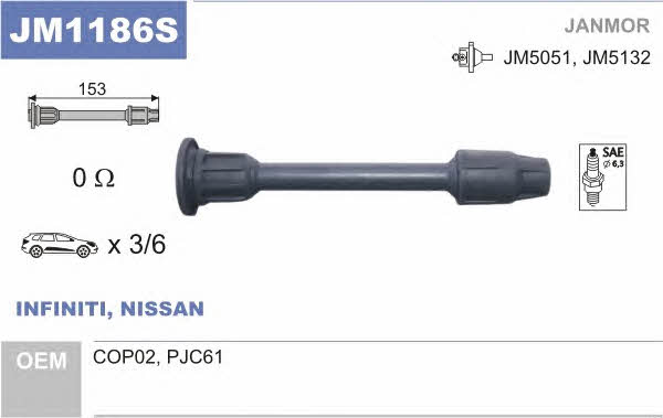 Janmor JM1186S Накінечник дроту високовольтного JM1186S: Купити в Україні - Добра ціна на EXIST.UA!