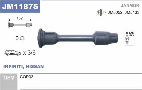 Janmor JM1187S Накінечник дроту високовольтного JM1187S: Купити в Україні - Добра ціна на EXIST.UA!