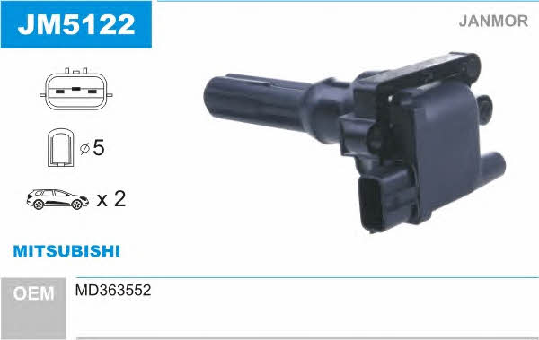 Janmor JM5122 Котушка запалювання JM5122: Купити в Україні - Добра ціна на EXIST.UA!