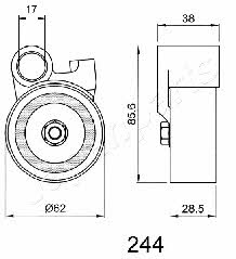 BE244 Japanparts Ролик ремня ГРМ
