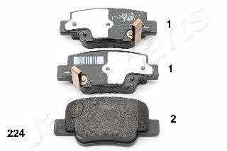 PP224AF Japanparts Тормозные колодки дисковые, комплект
