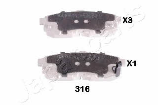 PP316AF Japanparts Тормозные колодки дисковые, комплект