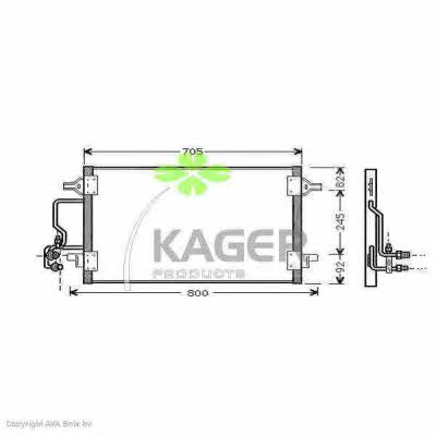 Kager 94-5010 Радіатор кондиціонера (Конденсатор) 945010: Купити в Україні - Добра ціна на EXIST.UA!
