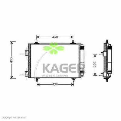 Kager 94-5296 Радіатор кондиціонера (Конденсатор) 945296: Купити в Україні - Добра ціна на EXIST.UA!