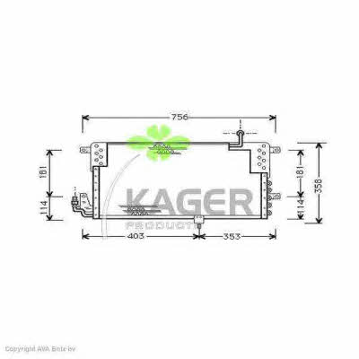 Kager 94-5390 Радіатор кондиціонера (Конденсатор) 945390: Купити в Україні - Добра ціна на EXIST.UA!