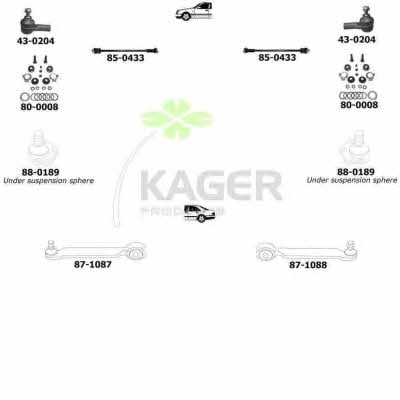 Kager 80-0093 Підвіска колеса 800093: Приваблива ціна - Купити в Україні на EXIST.UA!