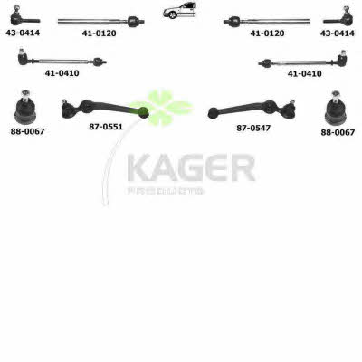 Kager 80-0290 Підвіска колеса 800290: Приваблива ціна - Купити в Україні на EXIST.UA!