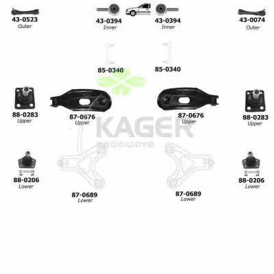 Kager 80-0296 Підвіска колеса 800296: Приваблива ціна - Купити в Україні на EXIST.UA!