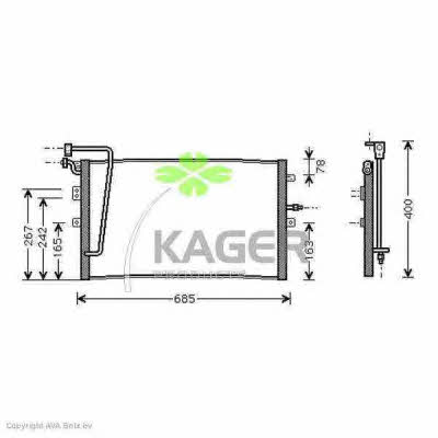 Kager 94-6250 Радіатор кондиціонера (Конденсатор) 946250: Приваблива ціна - Купити в Україні на EXIST.UA!