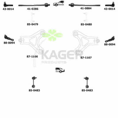 Kager 80-0651 Підвіска колеса 800651: Приваблива ціна - Купити в Україні на EXIST.UA!