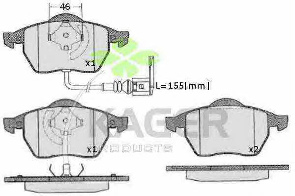 Kager 35-0216 Гальмівні колодки, комплект 350216: Купити в Україні - Добра ціна на EXIST.UA!