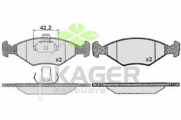 Kager 35-0224 Гальмівні колодки, комплект 350224: Купити в Україні - Добра ціна на EXIST.UA!