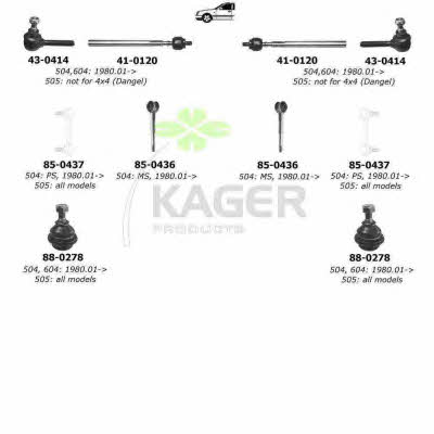 Kager 80-0775 Підвіска колеса 800775: Приваблива ціна - Купити в Україні на EXIST.UA!