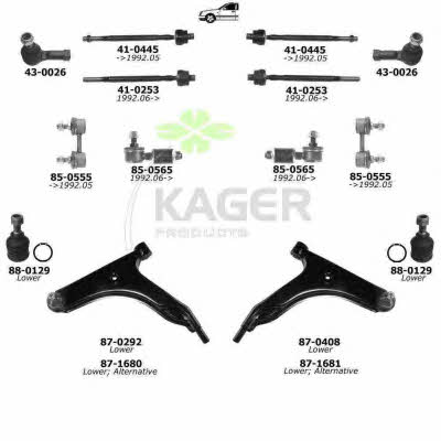 Kager 80-0863 Підвіска колеса 800863: Приваблива ціна - Купити в Україні на EXIST.UA!