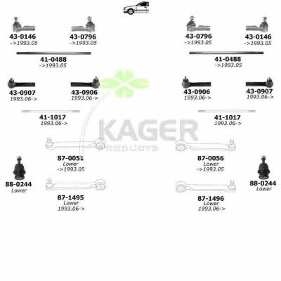 Kager 80-0932 Підвіска колеса 800932: Приваблива ціна - Купити в Україні на EXIST.UA!