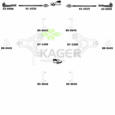 Kager 80-0934 Підвіска колеса 800934: Приваблива ціна - Купити в Україні на EXIST.UA!