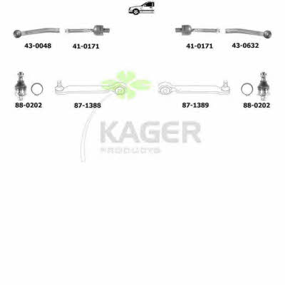 Kager 80-1065 Підвіска колеса 801065: Приваблива ціна - Купити в Україні на EXIST.UA!