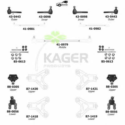 Kager 80-1089 Підвіска колеса 801089: Приваблива ціна - Купити в Україні на EXIST.UA!