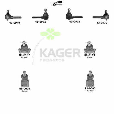 Kager 80-1176 Підвіска колеса 801176: Приваблива ціна - Купити в Україні на EXIST.UA!