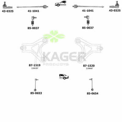 Kager 80-1252 Підвіска колеса 801252: Приваблива ціна - Купити в Україні на EXIST.UA!