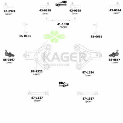 Kager 80-1263 Підвіска колеса 801263: Приваблива ціна - Купити в Україні на EXIST.UA!