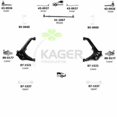 Kager 80-1266 Підвіска колеса 801266: Приваблива ціна - Купити в Україні на EXIST.UA!