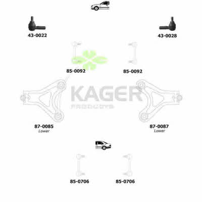 Kager 80-1272 Підвіска колеса 801272: Приваблива ціна - Купити в Україні на EXIST.UA!