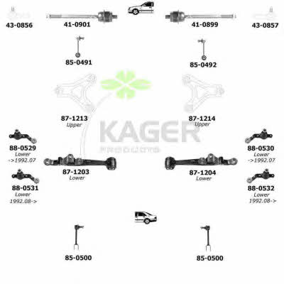 Kager 80-1288 Підвіска колеса 801288: Приваблива ціна - Купити в Україні на EXIST.UA!