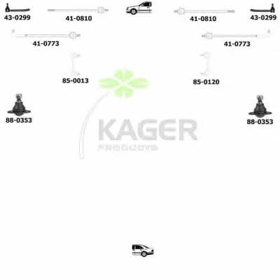Kager 80-1360 Підвіска колеса 801360: Приваблива ціна - Купити в Україні на EXIST.UA!