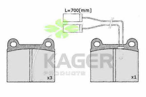 Kager 35-0368 Гальмівні колодки, комплект 350368: Купити в Україні - Добра ціна на EXIST.UA!