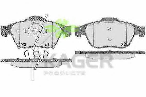 Kager 35-0511 Гальмівні колодки, комплект 350511: Купити в Україні - Добра ціна на EXIST.UA!