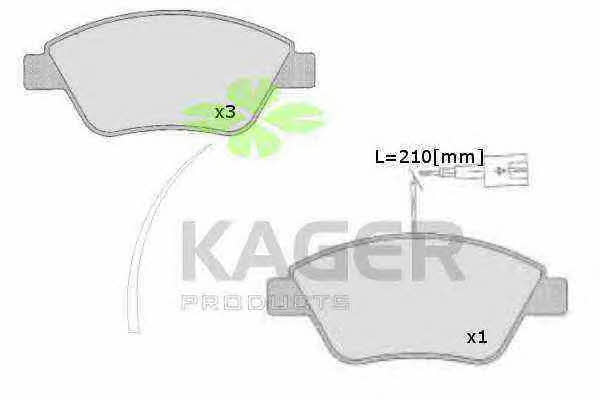 Kager 35-0543 Гальмівні колодки, комплект 350543: Купити в Україні - Добра ціна на EXIST.UA!