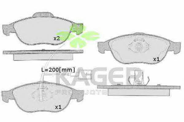 Kager 35-0644 Гальмівні колодки, комплект 350644: Купити в Україні - Добра ціна на EXIST.UA!