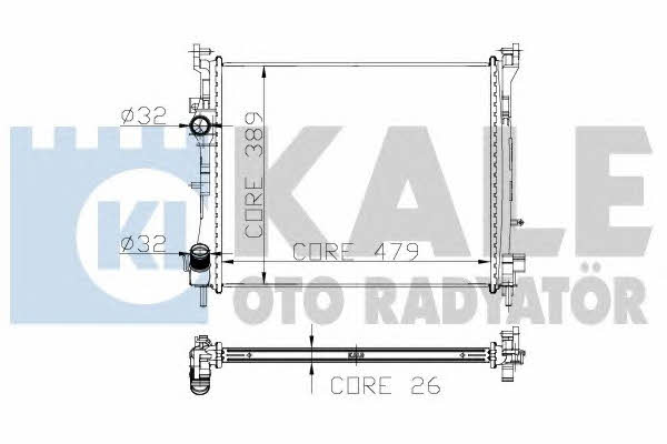 Kale Oto Radiator 226500 Радіатор охолодження двигуна 226500: Купити в Україні - Добра ціна на EXIST.UA!